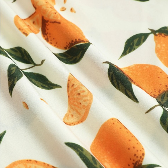 LEMON PRINT RUFFLE HEM TIE SHOULDER MINI DRESS - Picture 12 of 14